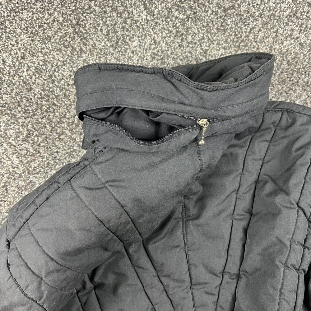Vintage Pedigree‎ Black Puffer Jacket Quilted Mock Neck Full Zip Winter Warm Sm